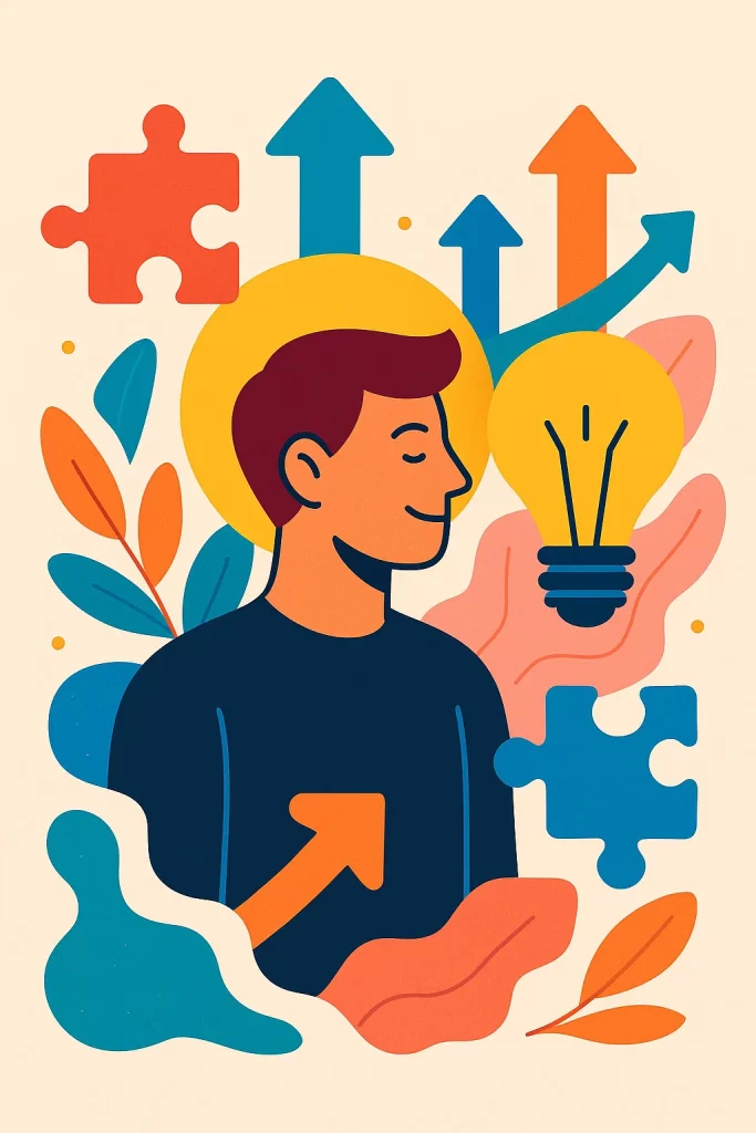 Abstract illustration symbolizing personality development, confidence, and personal growth