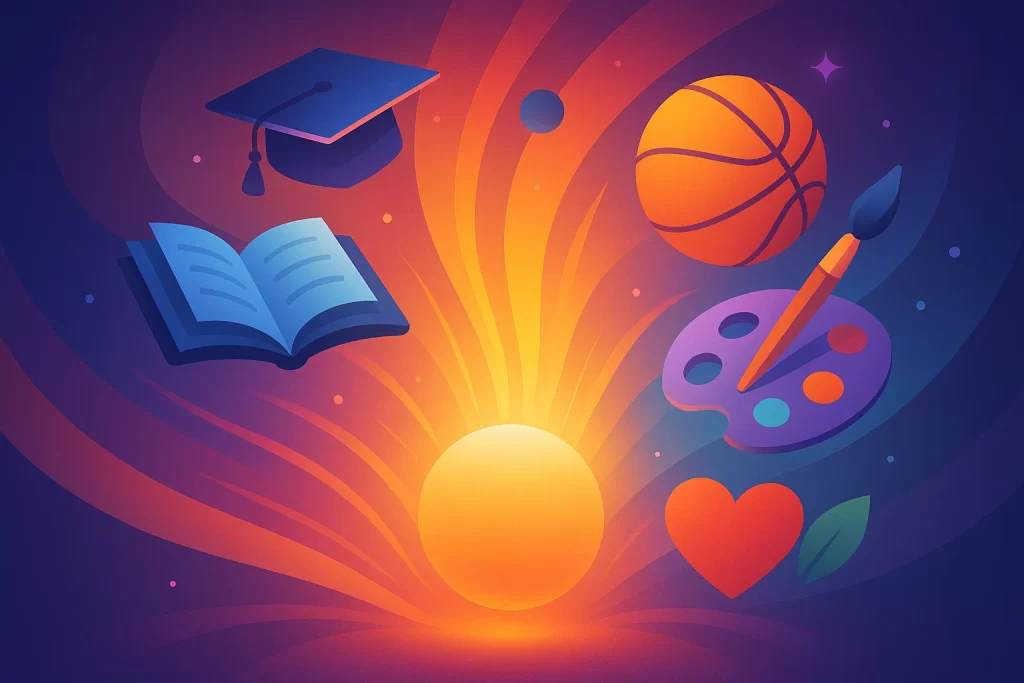 Abstract illustration representing holistic student growth.