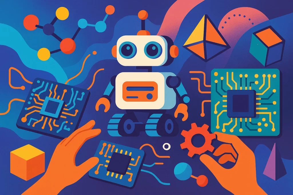 Hands-on STEM projects with robotics, circuits, and scientific models.