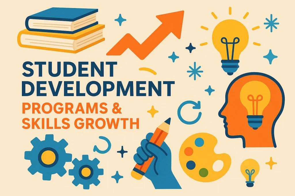 Icons representing holistic student development and skill growth