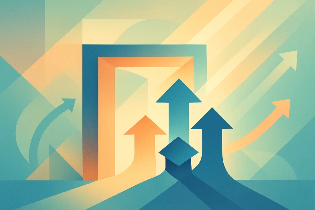 Illustration of students growing confidently in a disciplined and compassionate educational environment.