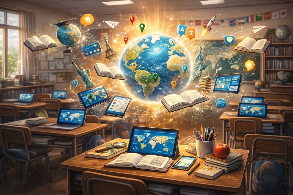 Conceptual representation of global learning in early education.