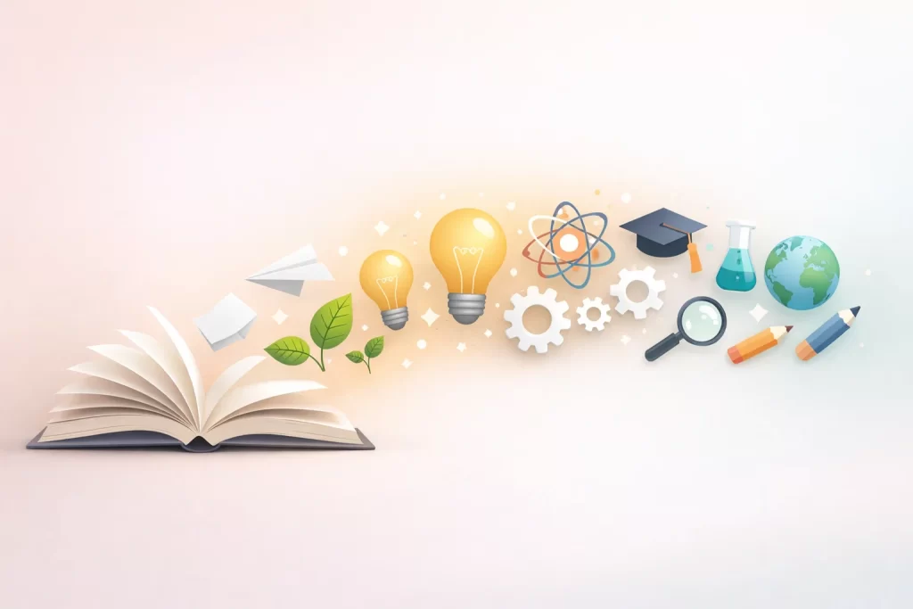 Alt: Conceptual representation of modern student-centered learning in schools in Greater Noida