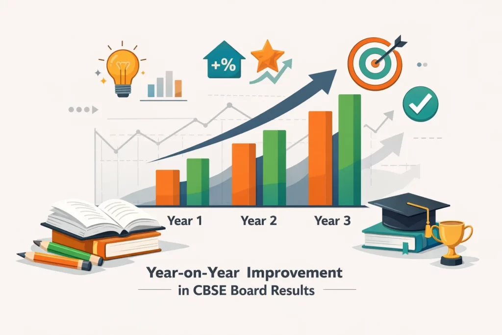 Year-on-year improvement in CBSE board exam results