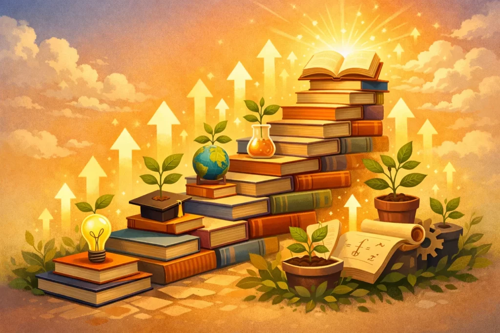 Visual representation of confidence building through experiential learning in schools