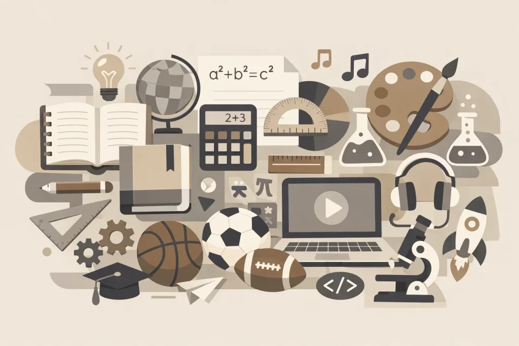 Academic learning and skill-based education concept in schools