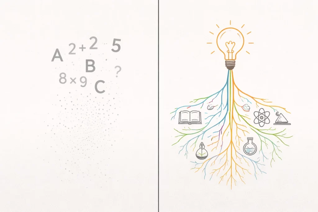 Difference between conceptual learning and rote learning in education