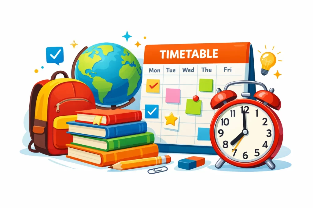 Time management concept for early school admission preparation